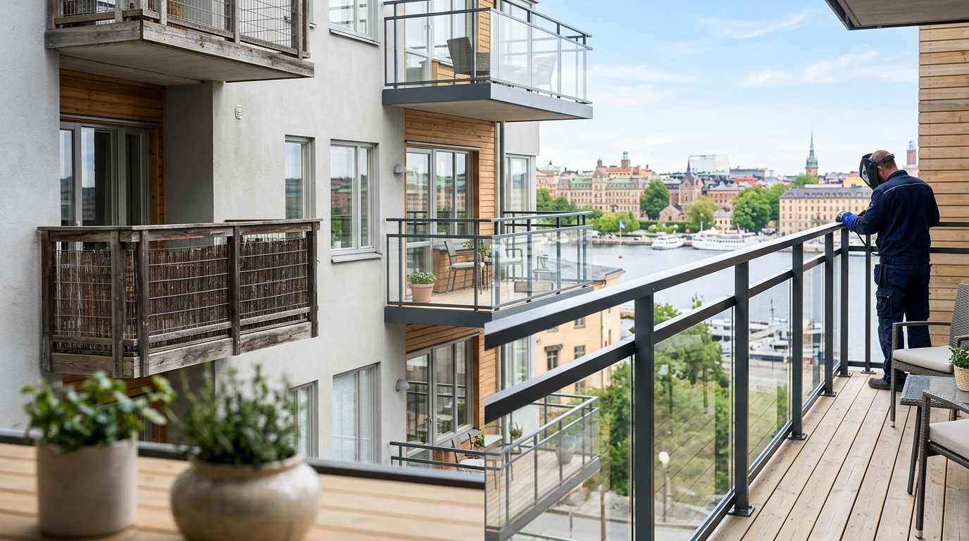 Illustration för Balkongräcken