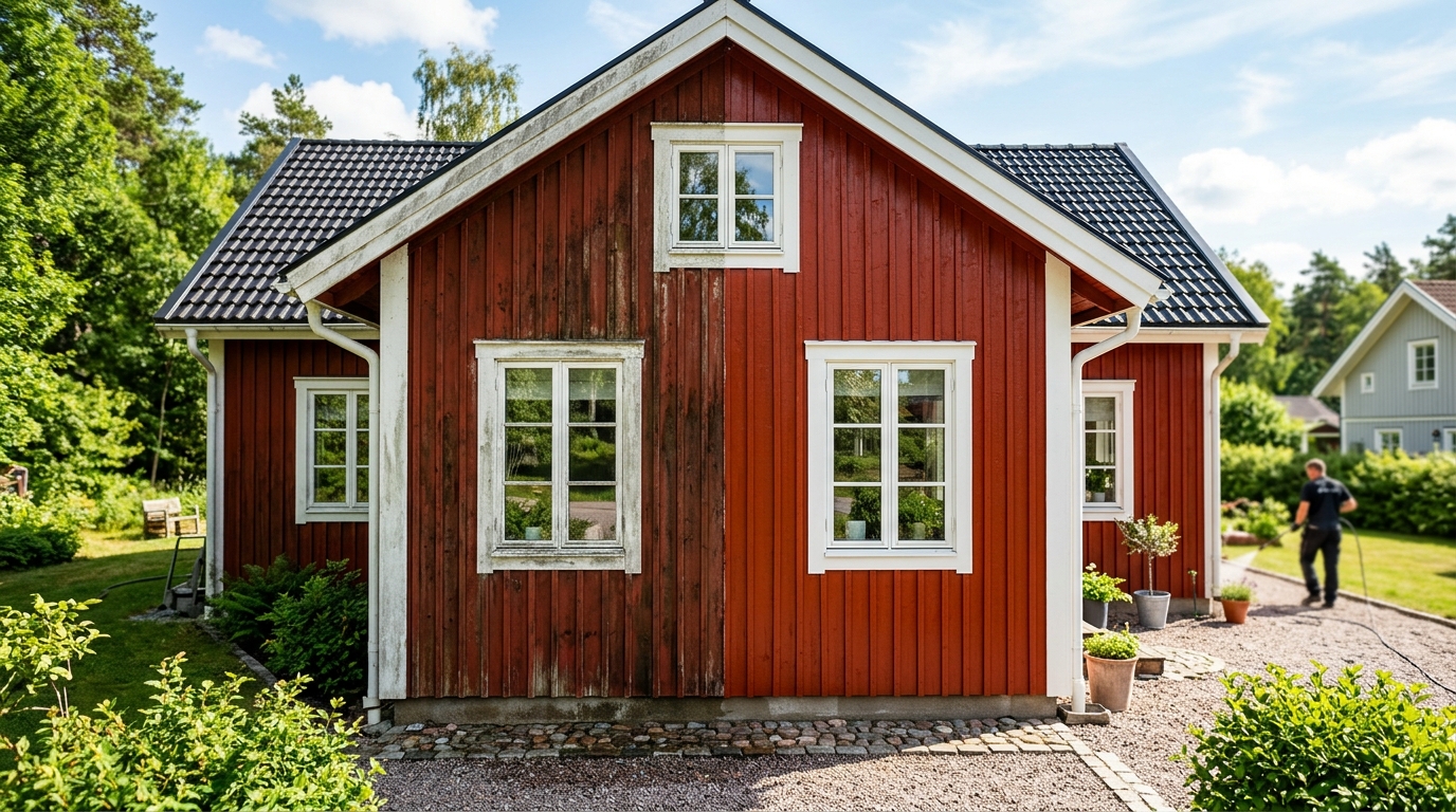 Illustration för Fasadtvätt