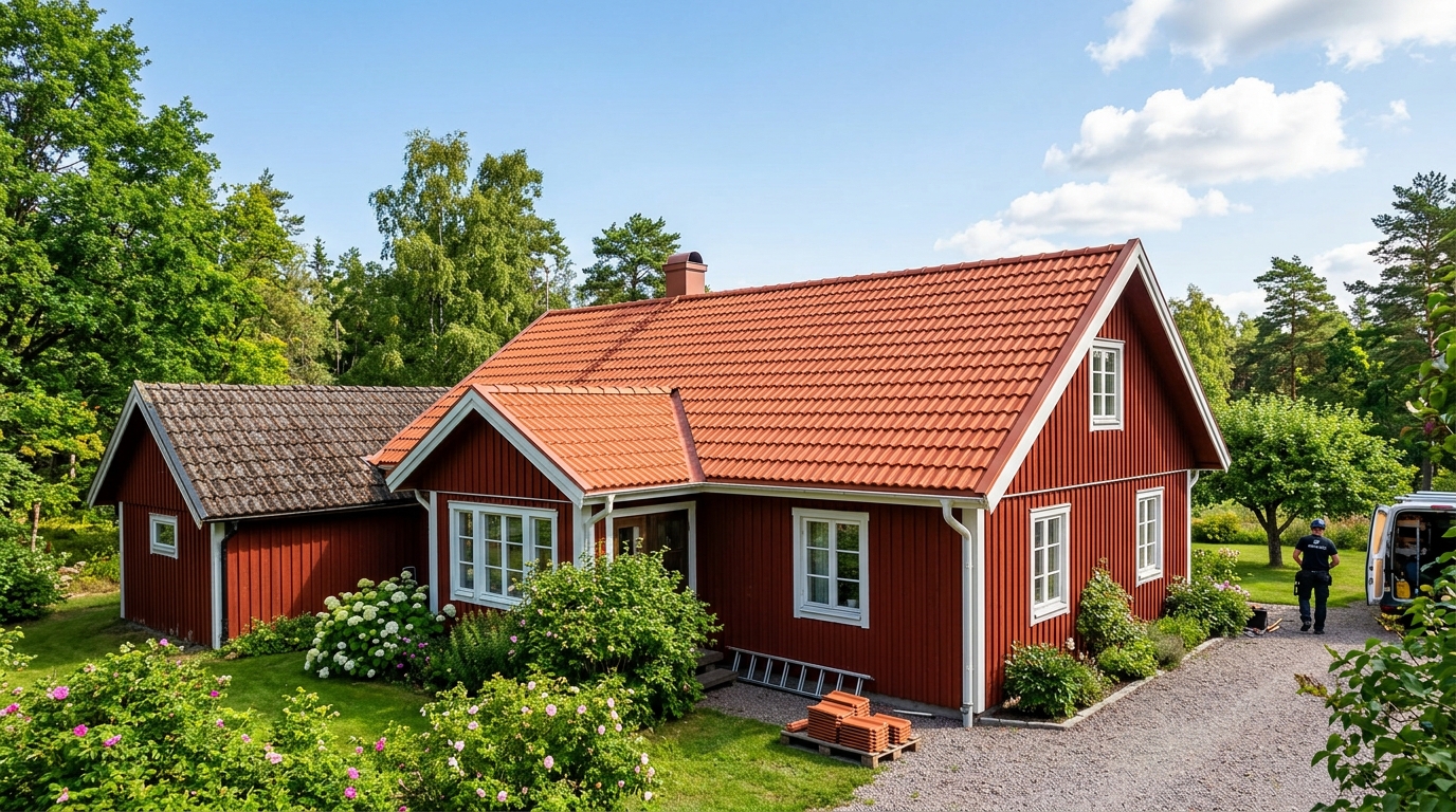 Illustration för Nyläggning av tak