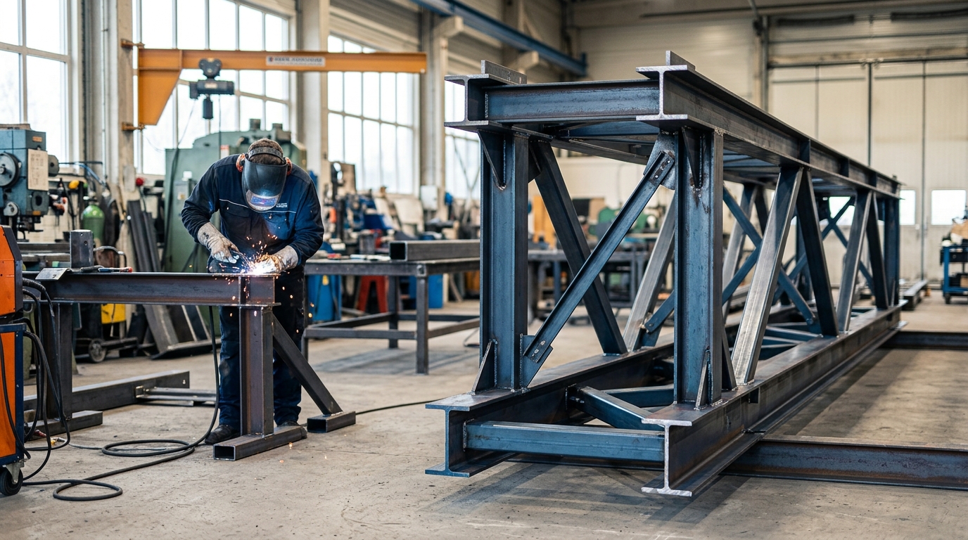 Illustration för Tillverkning av stålkonstruktion