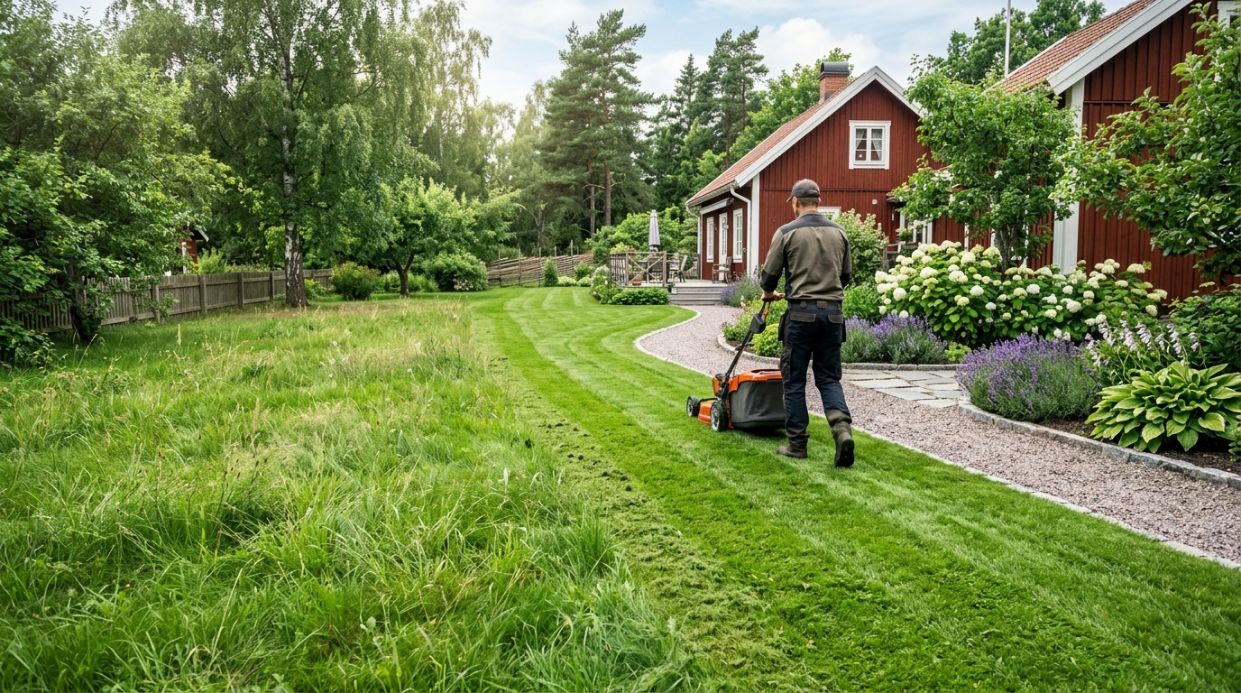 Illustration för Gräsklippning