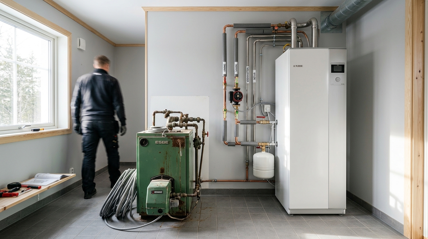 Illustration för Byte av värmepanna