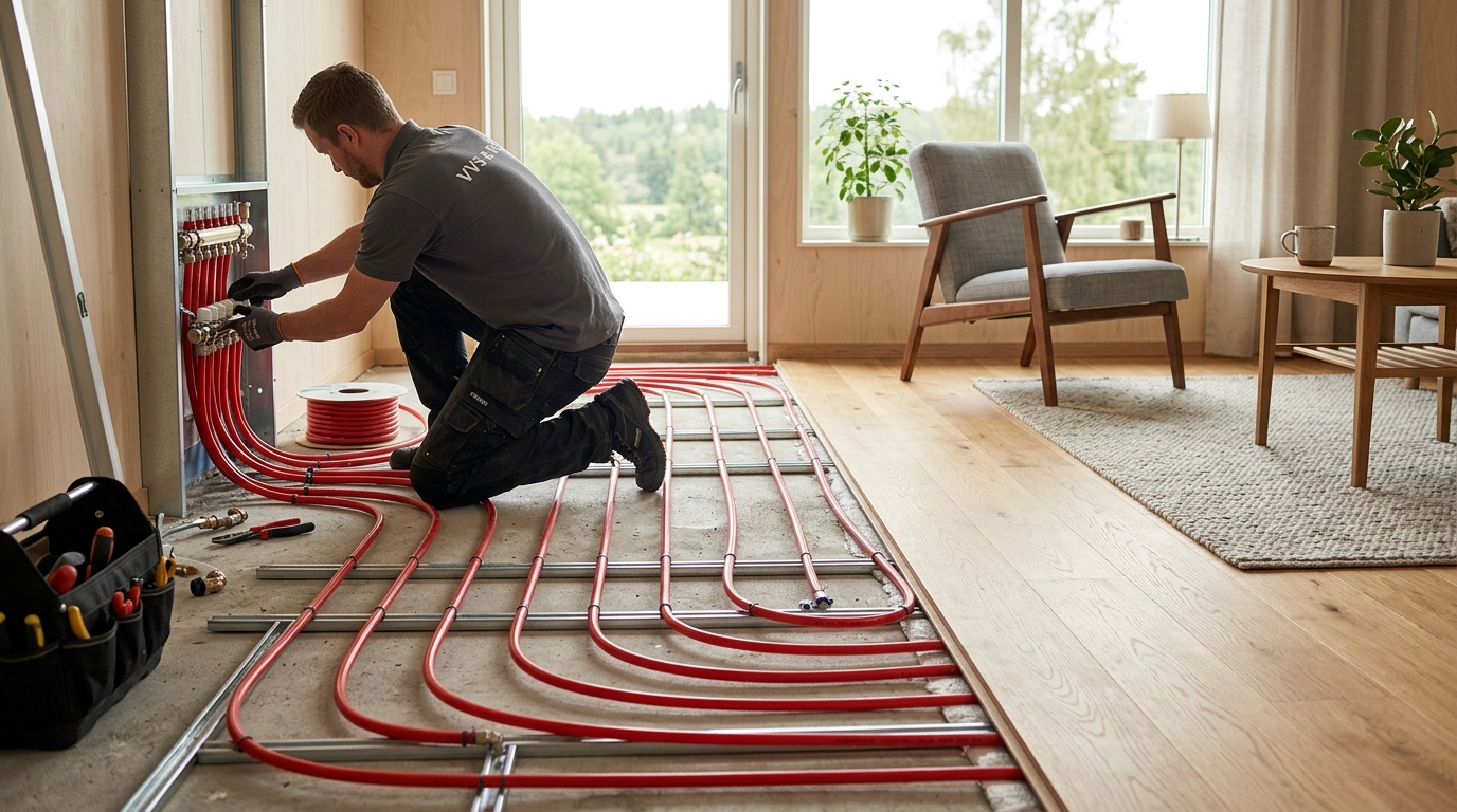 Illustration för Golvvärme