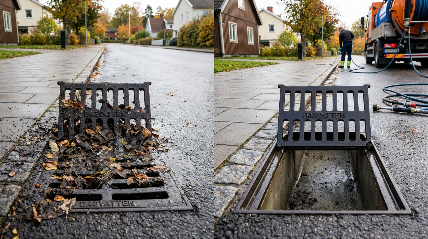 Illustration för Rensning av dagvattenbrunn