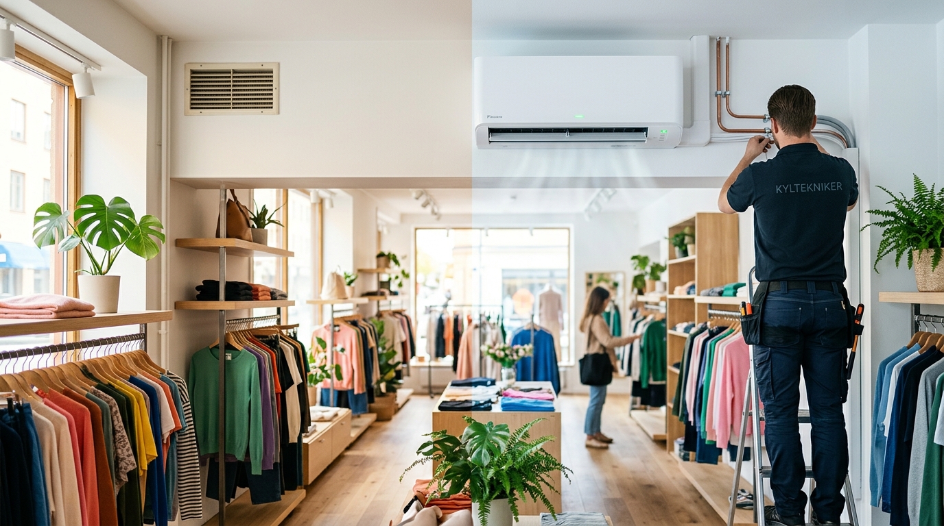 Illustration för AC i butik/kontor