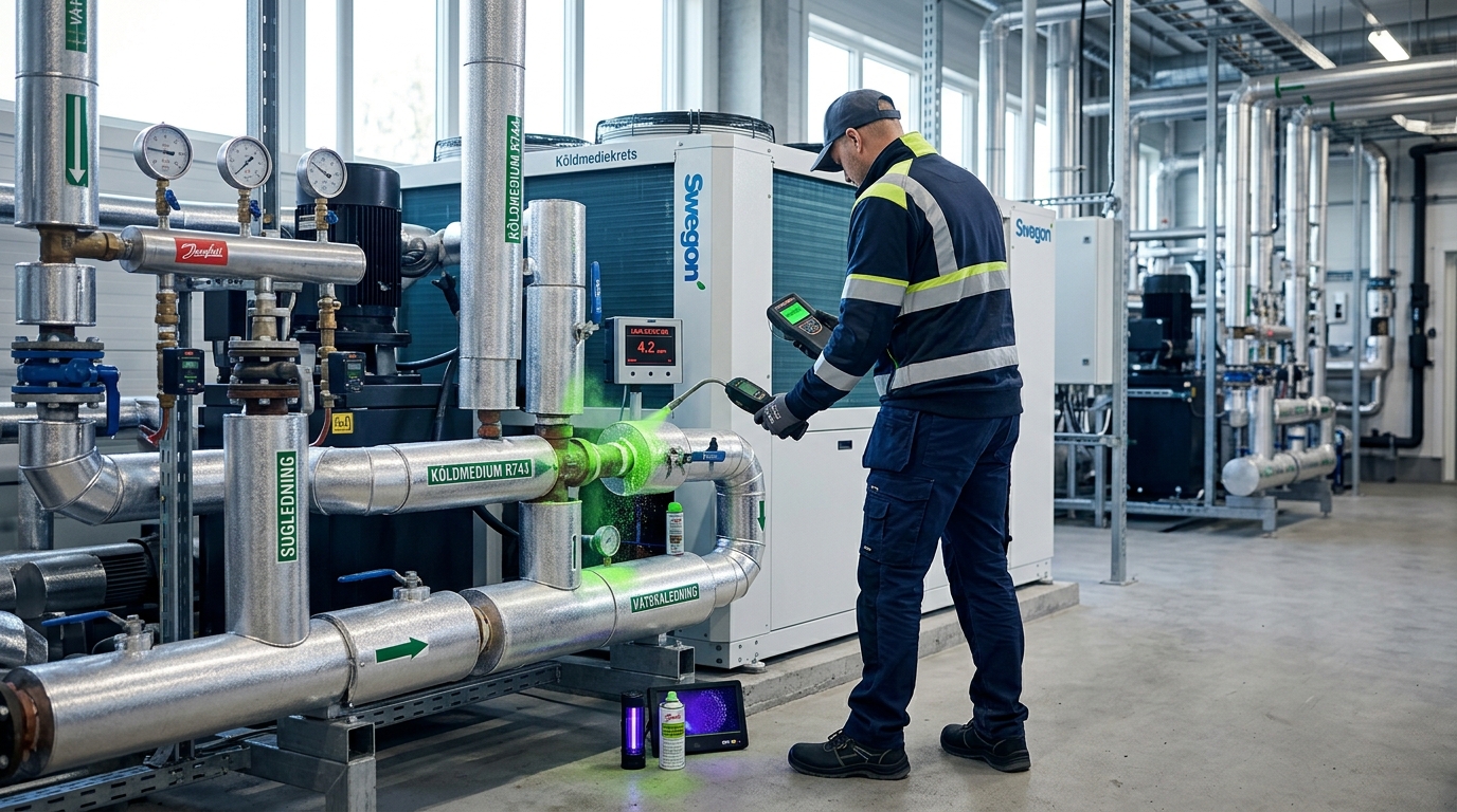 Illustration för Läcksökning köldmedium