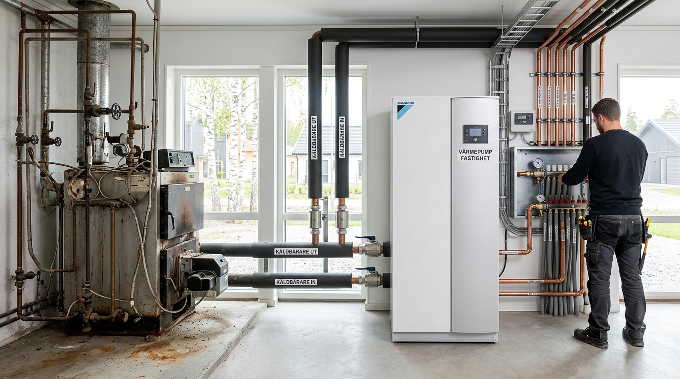 Illustration för Fastighetsvärmepumpar
