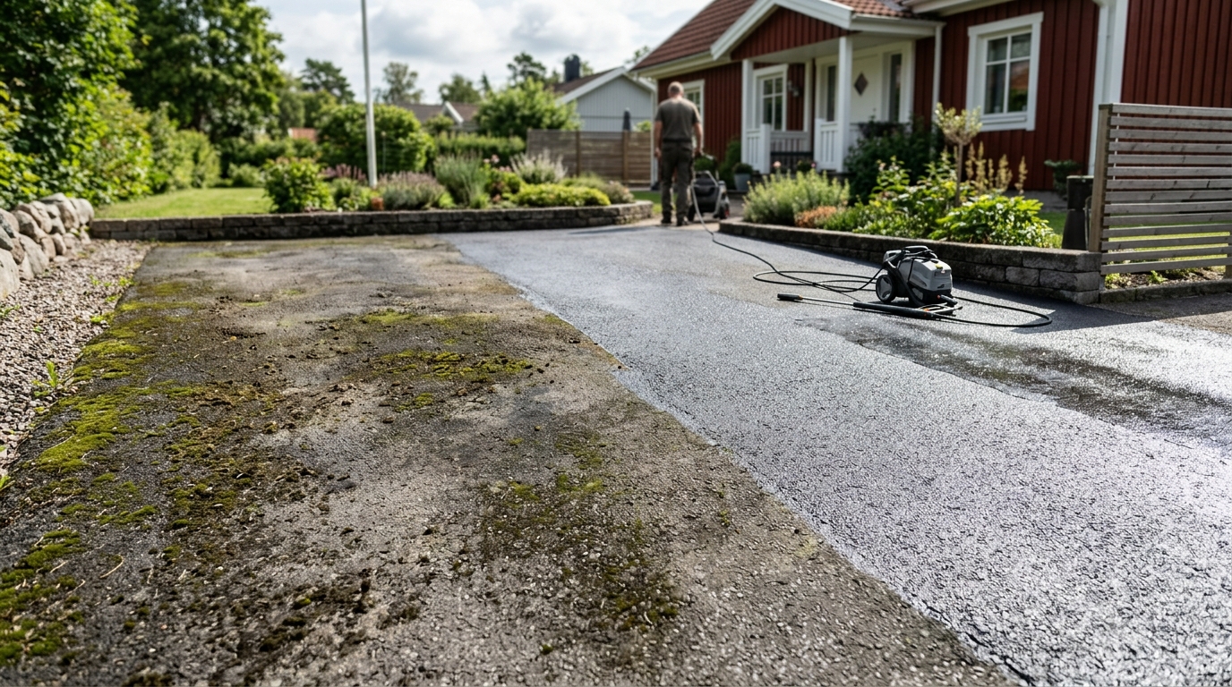 Illustration för Asfaltstvätt