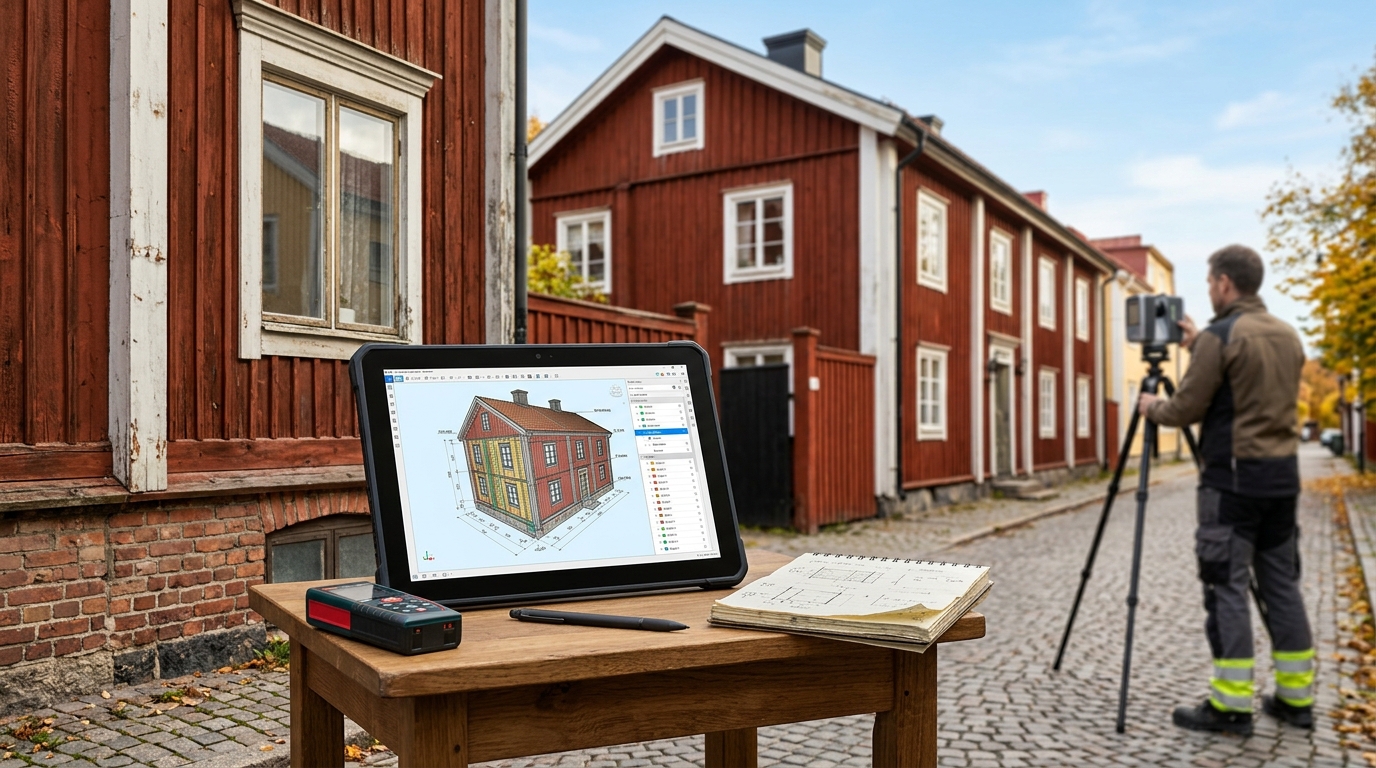 Illustration för Digitalisering av befintliga byggnader